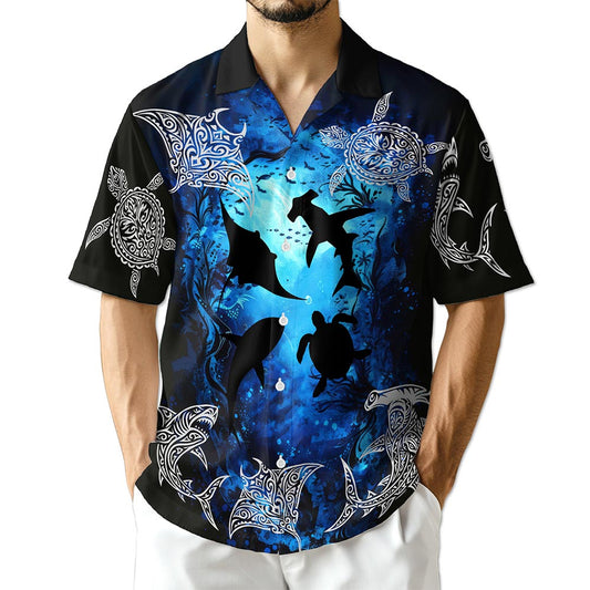 Azhawaiian Ocean World Hawaiian Shirt for Men