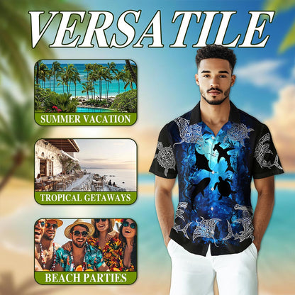 Ocean World Hawaiian Shirt for Men, Button Down Aloha Shirt - Azhawaiian