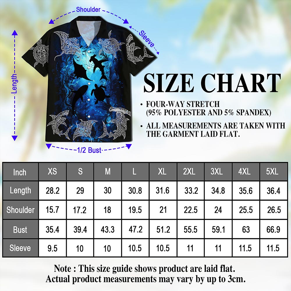 Ocean World Hawaiian Shirt for Men, Button Down Aloha Shirt - Azhawaiian