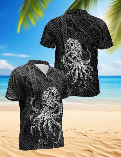 Octopus Hawaiian Shirt for Men, Button Down Aloha Shirt - Azhawaiian