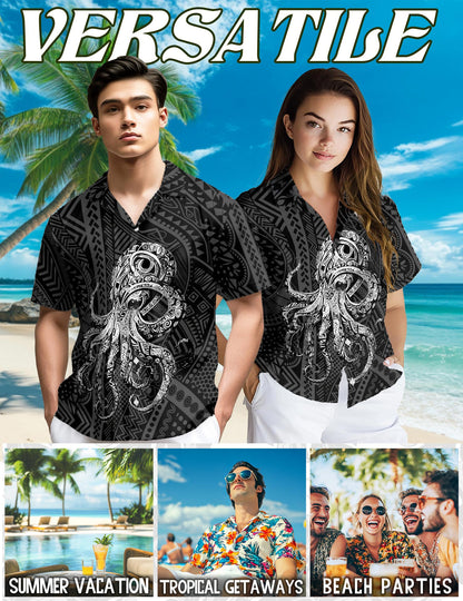 Octopus Hawaiian Shirt for Men, Button Down Aloha Shirt - Azhawaiian