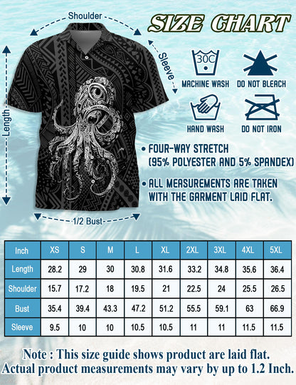 Octopus Hawaiian Shirt for Men, Button Down Aloha Shirt - Azhawaiian