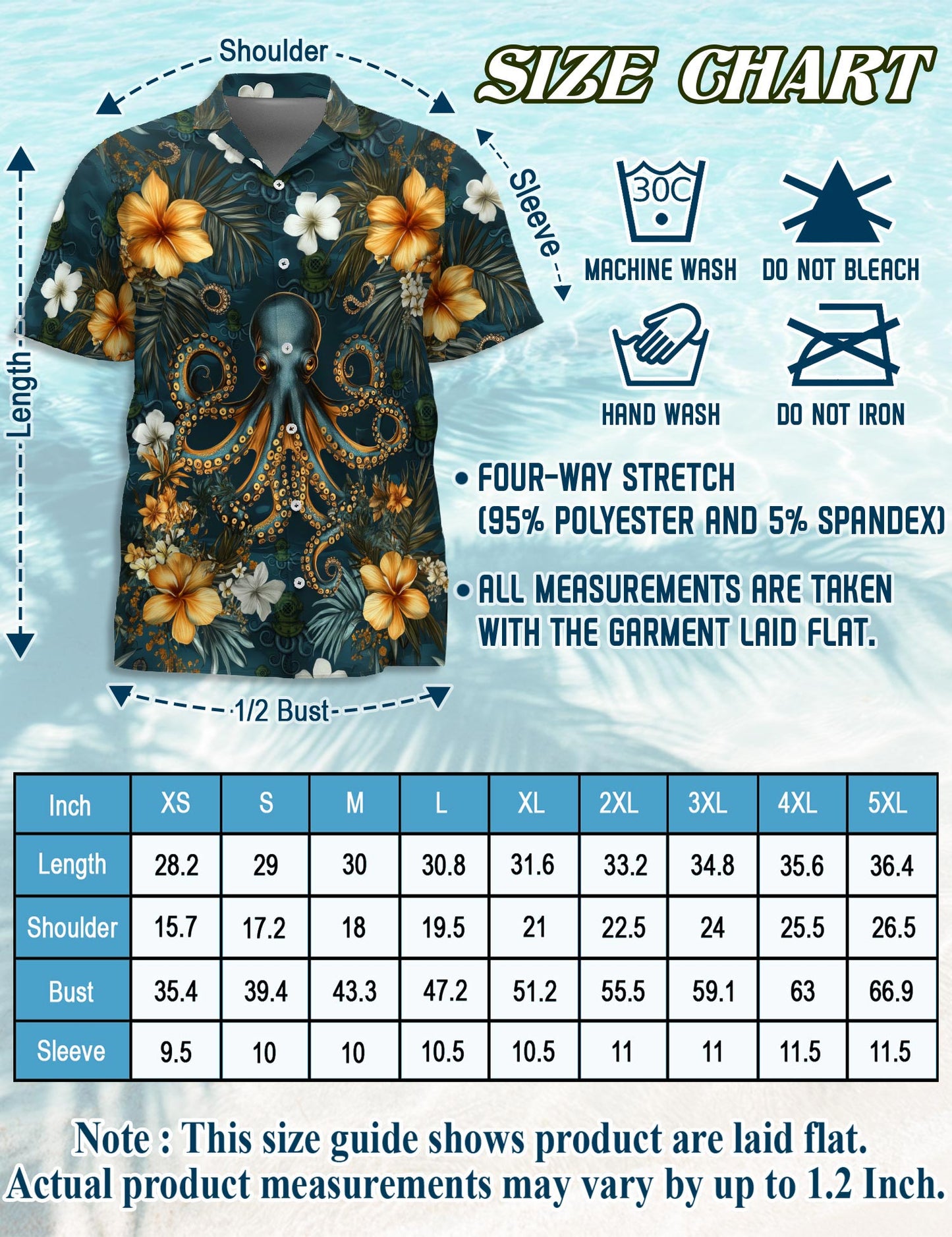 Octopus Scuba Diving Hawaiian Shirt for Men, Button Down Aloha Shirt - Azhawaiian