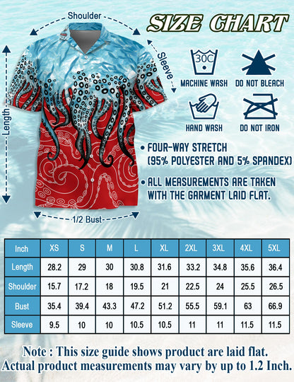 Octopus Tentacles Hawaiian Shirt for Men, Button Down Aloha Shirt - Azhawaiian