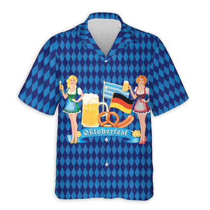 Oktoberfest Celebration Beer Hawaiian Shirt for Men, Button Down Aloha Shirt - Azhawaiian