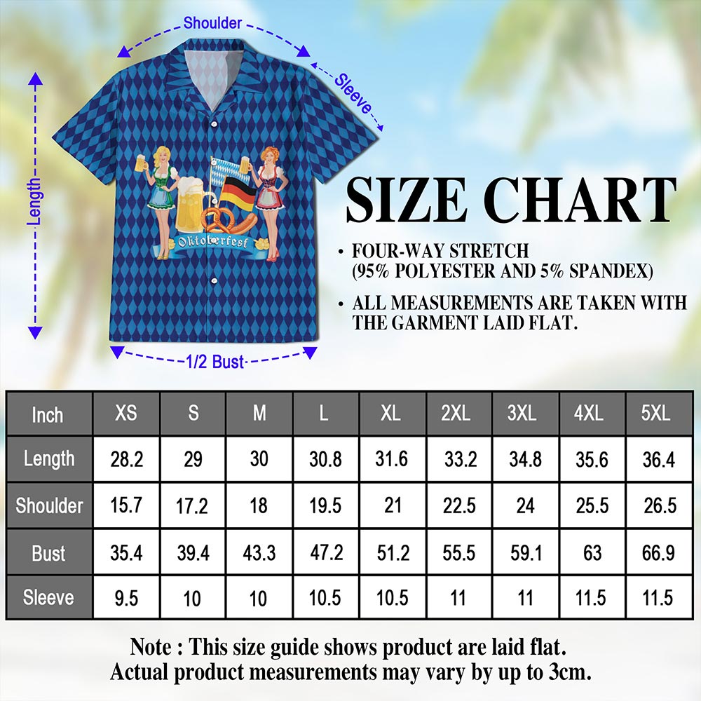 Oktoberfest Celebration Beer Hawaiian Shirt for Men, Button Down Aloha Shirt - Azhawaiian