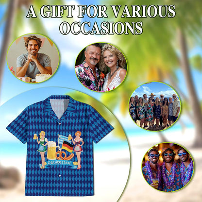 Oktoberfest Celebration Beer Hawaiian Shirt for Men, Button Down Aloha Shirt - Azhawaiian