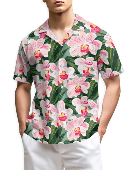 Azhawaiian Orchid Flowers Hawaiian Shirt for Men