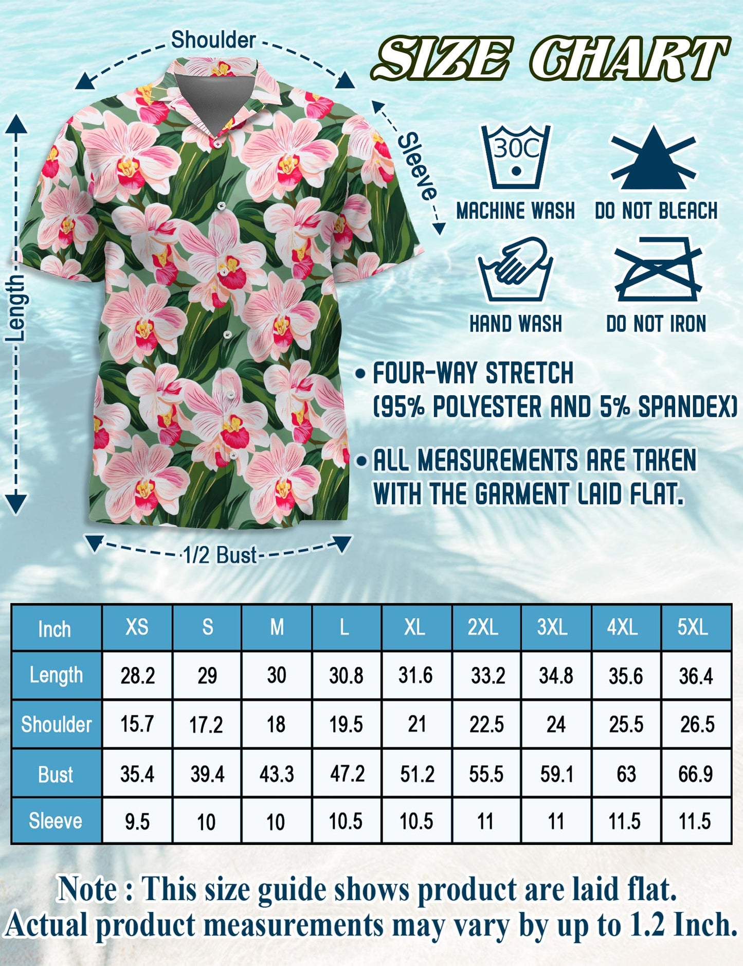 Orchid Flowers Hawaiian Shirt for Men, Button Down Aloha Shirt - Azhawaiian