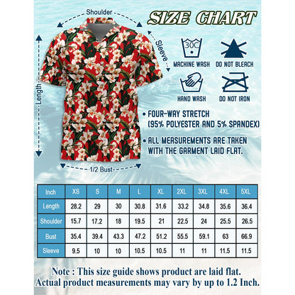 Orchid Ginger Red Hawaiian Shirt for Men, Button Down Aloha Shirt - Azhawaiian
