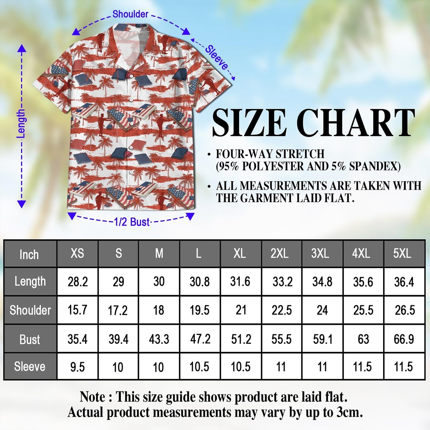 Palm Cornhole US Flag Hawaiian Shirt for Men, Button Down Aloha Shirt - Azhawaiian