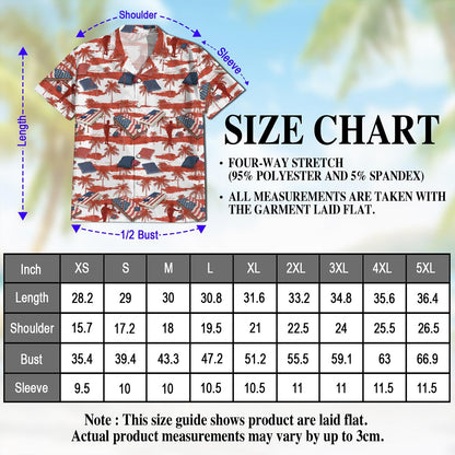Palm Cornhole US Flag Hawaiian Shirt for Men, Button Down Aloha Shirt - Azhawaiian