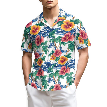 Azhawaiian Palm Tree Floral Hawaiian Shirt for Men