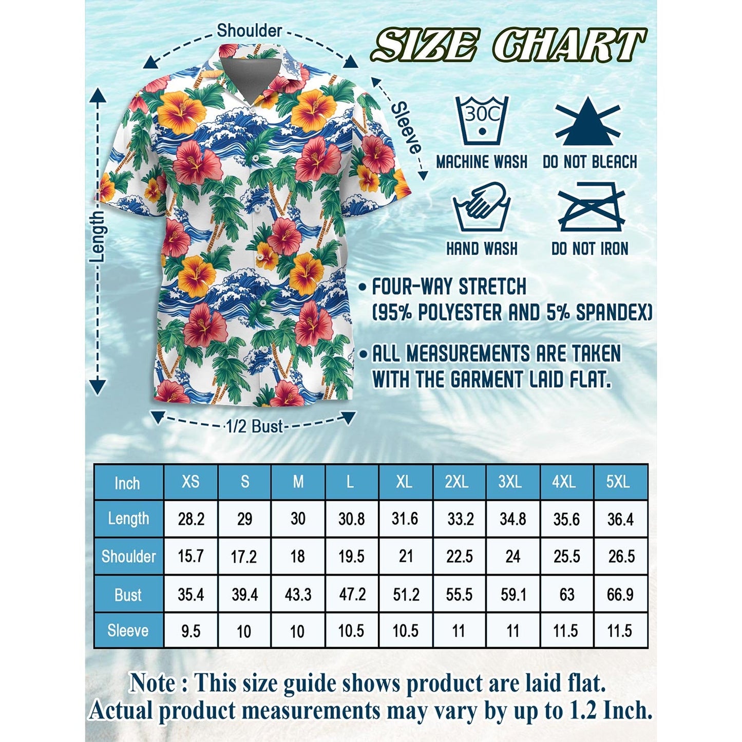 Palm Tree Floral Hawaiian Shirt for Men, Button Down Aloha Shirt - Azhawaiian