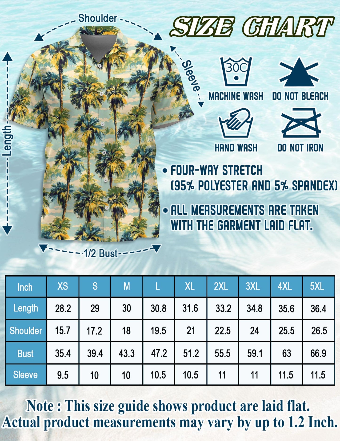 Palm Tree Hawaiian Shirt for Men, Button Down Aloha Shirt - Azhawaiian