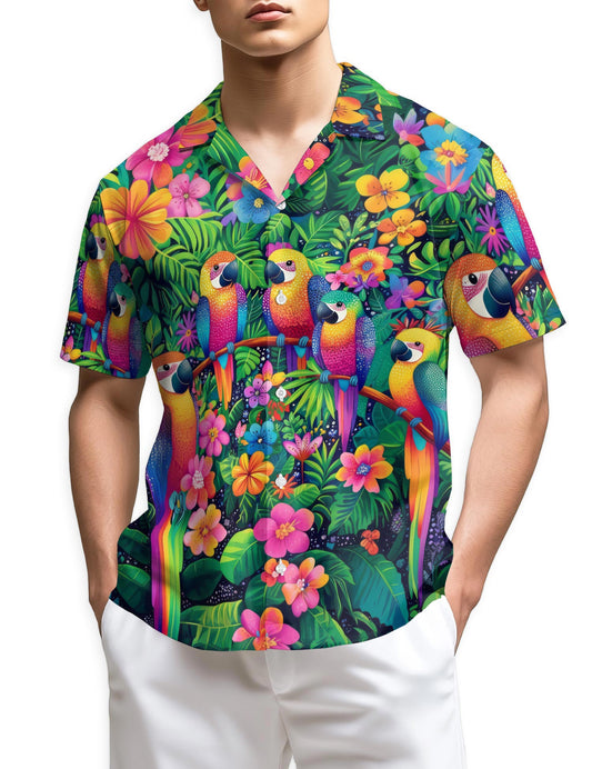 Azhawaiian Parrot Hawaiian Shirt for Men
