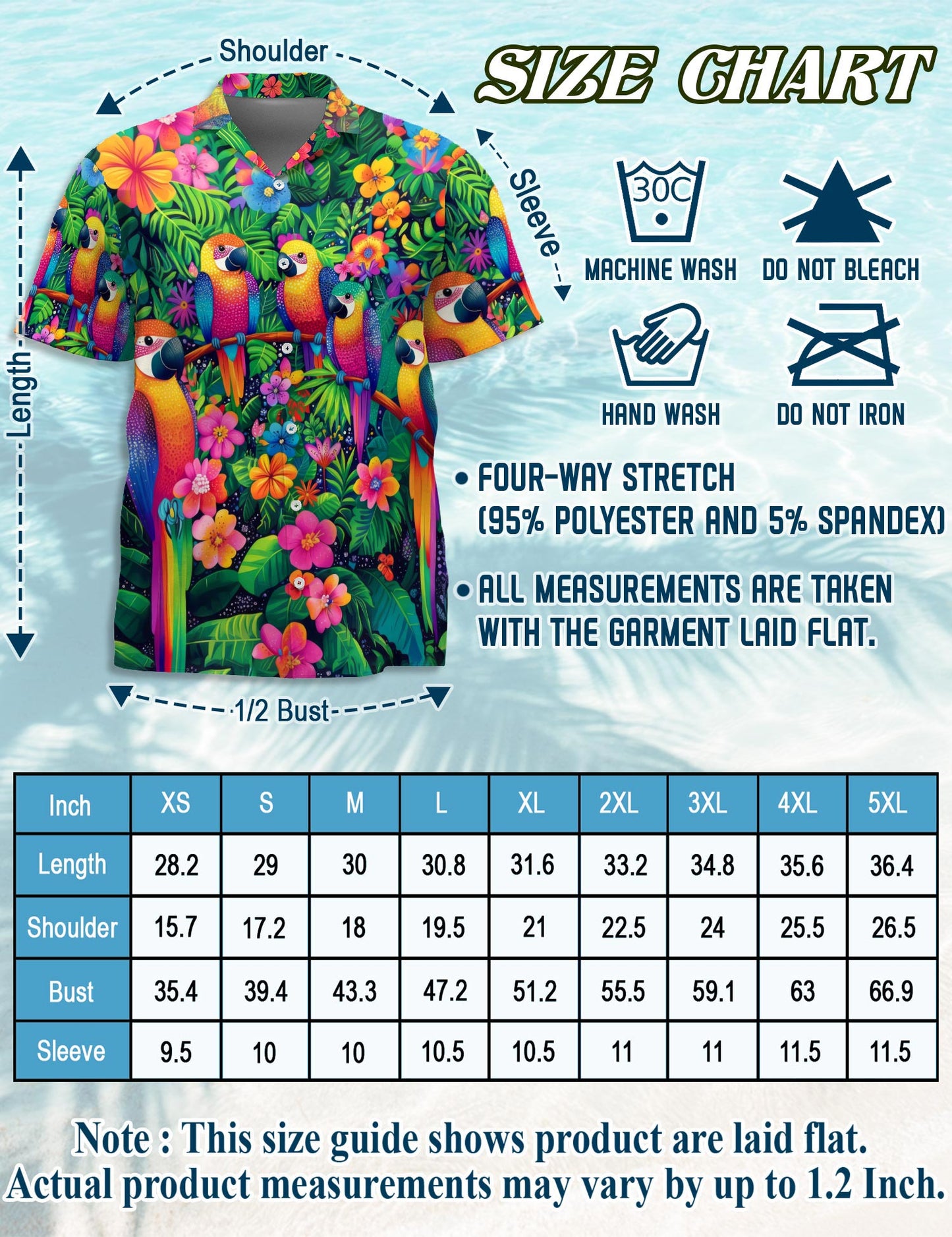 Parrot Hawaiian Shirt for Men, Button Down Aloha Shirt - Azhawaiian