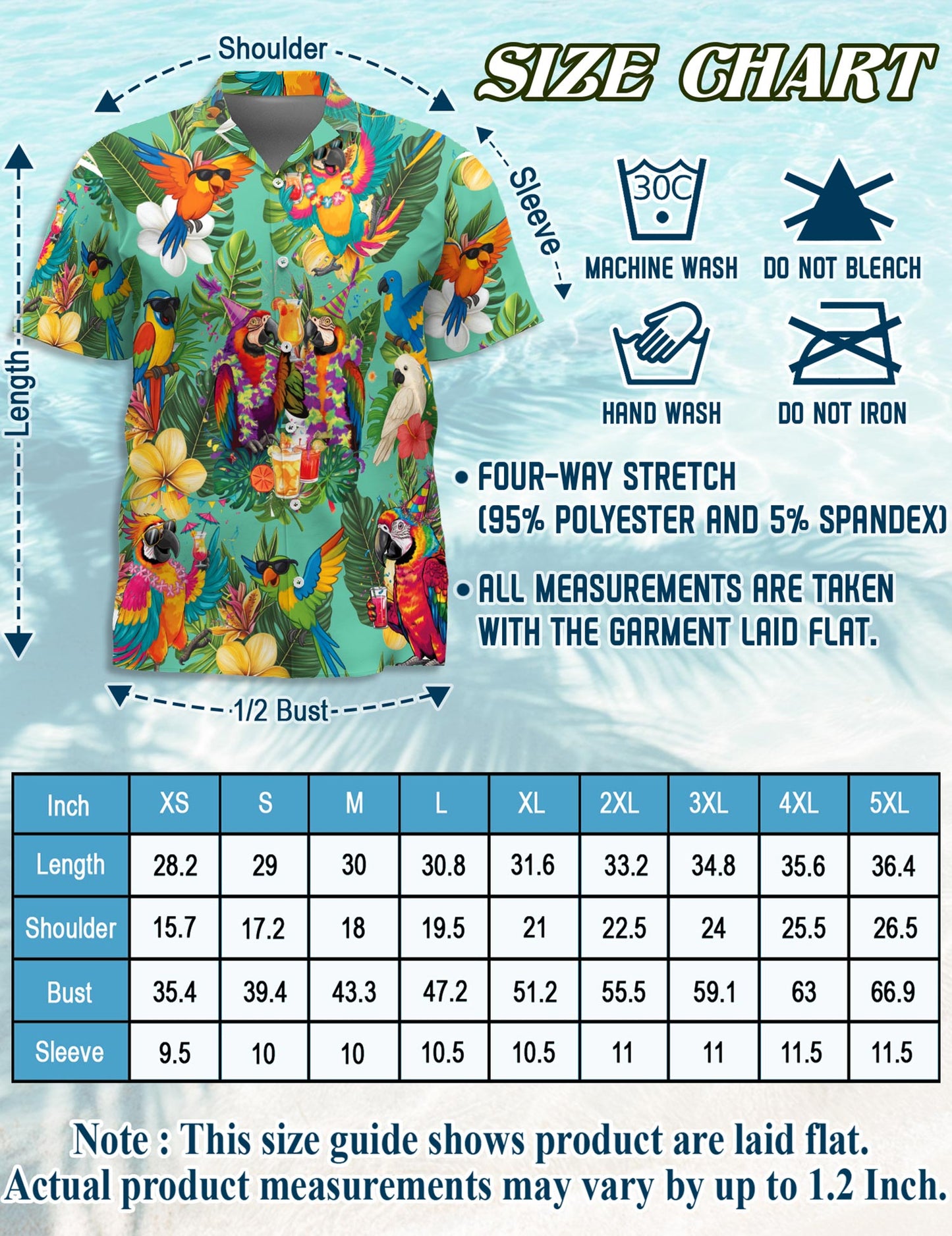 Parrots Hawaiian Shirt for Men, Button Down Aloha Shirt - Azhawaiian