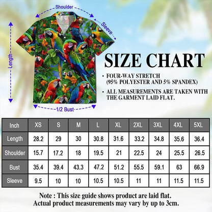Parrots Hawaiian Shirt for Men, Button Down Aloha Shirt - Azhawaiian