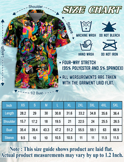 Party Parrots Hawaiian Shirt for Men, Button Down Aloha Shirt - Azhawaiian
