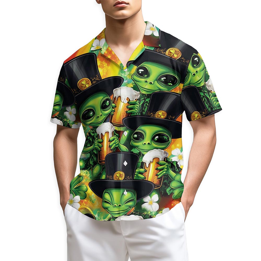 Azhawaiian Patrick Alien Hawaiian Shirt for Men