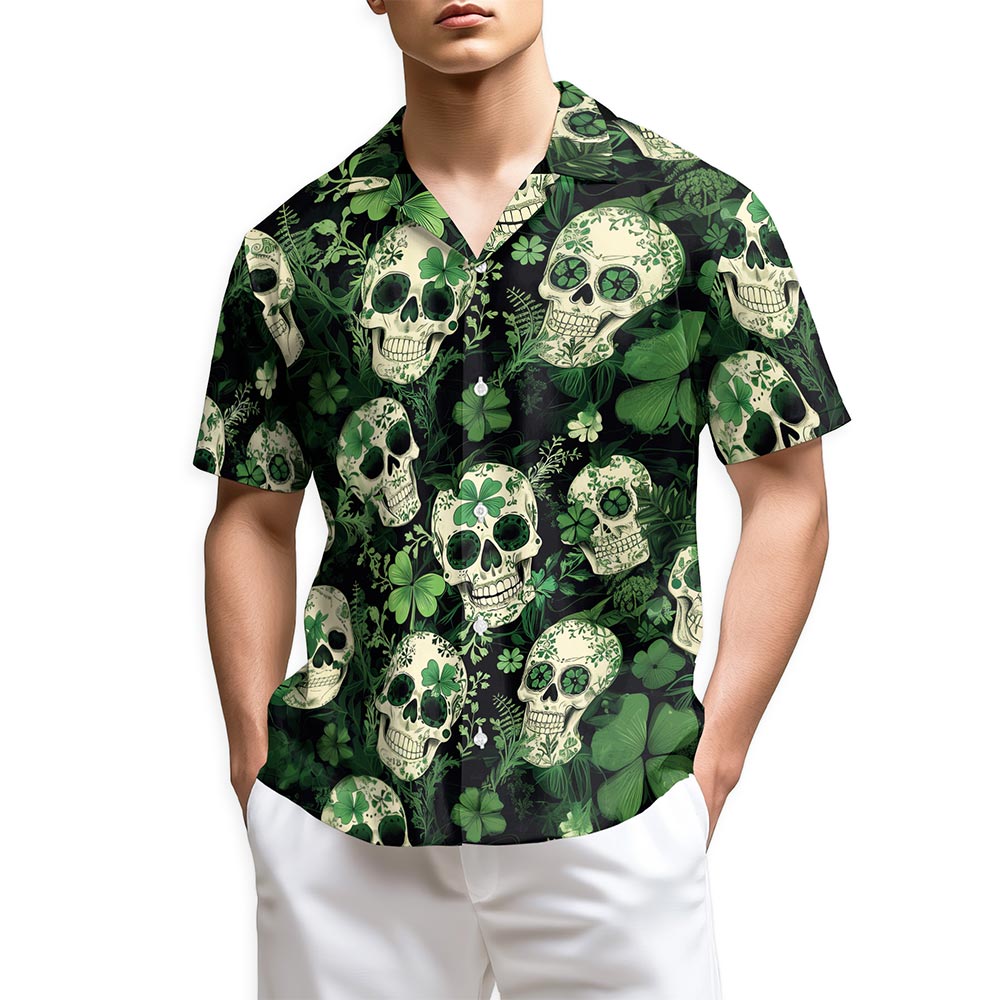 Azhawaiian Patrick Skull Tropical Hawaiian Shirt for Men