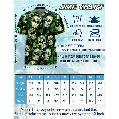 Patrick Skull Tropical Hawaiian Shirt for Men, Button Down Aloha Shirt - Azhawaiian