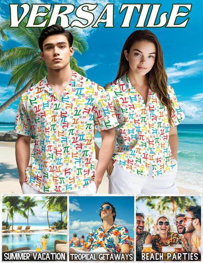 Pi Math Hawaiian Shirt for Men, Button Down Aloha Shirt - Azhawaiian