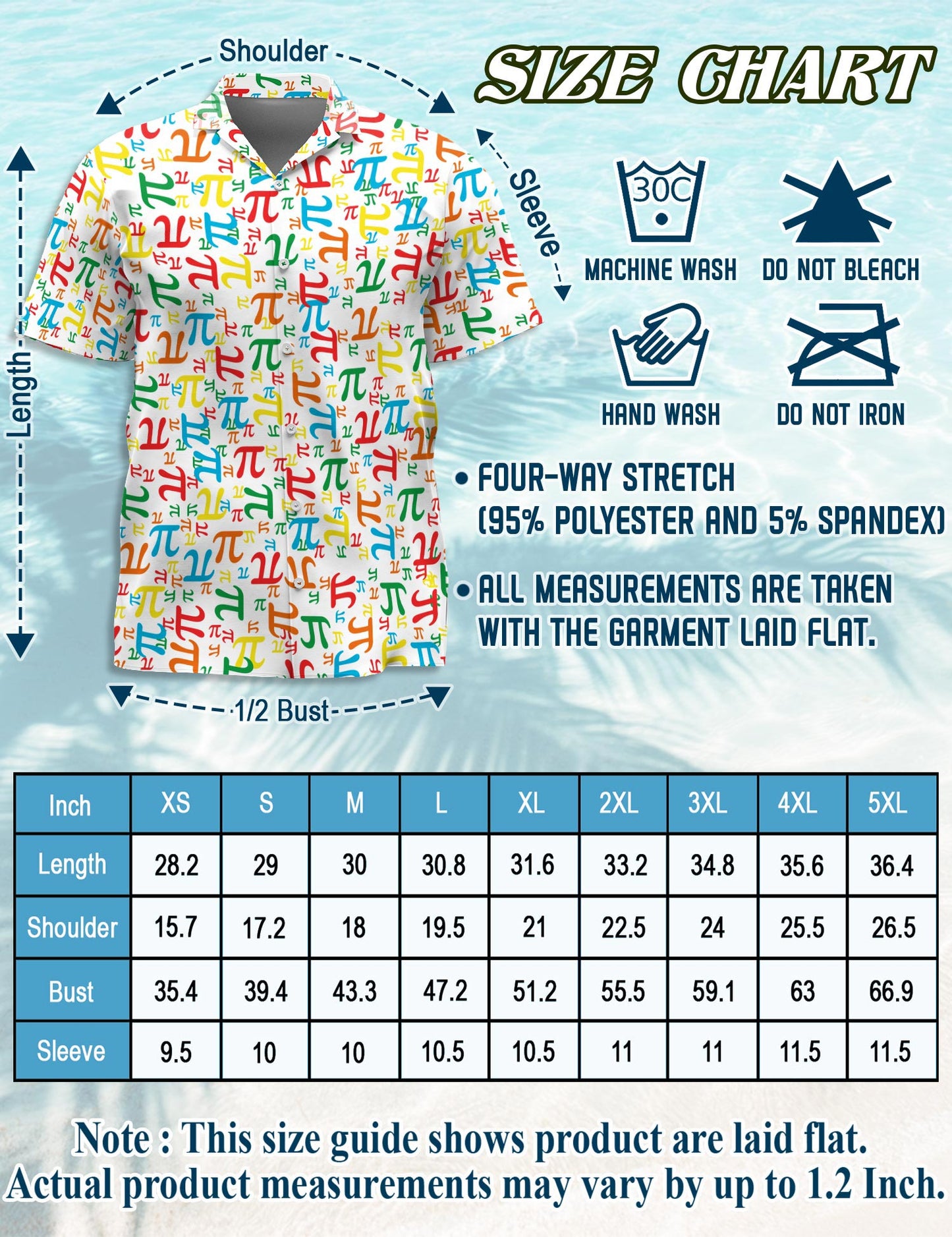 Pi Math Hawaiian Shirt for Men, Button Down Aloha Shirt - Azhawaiian