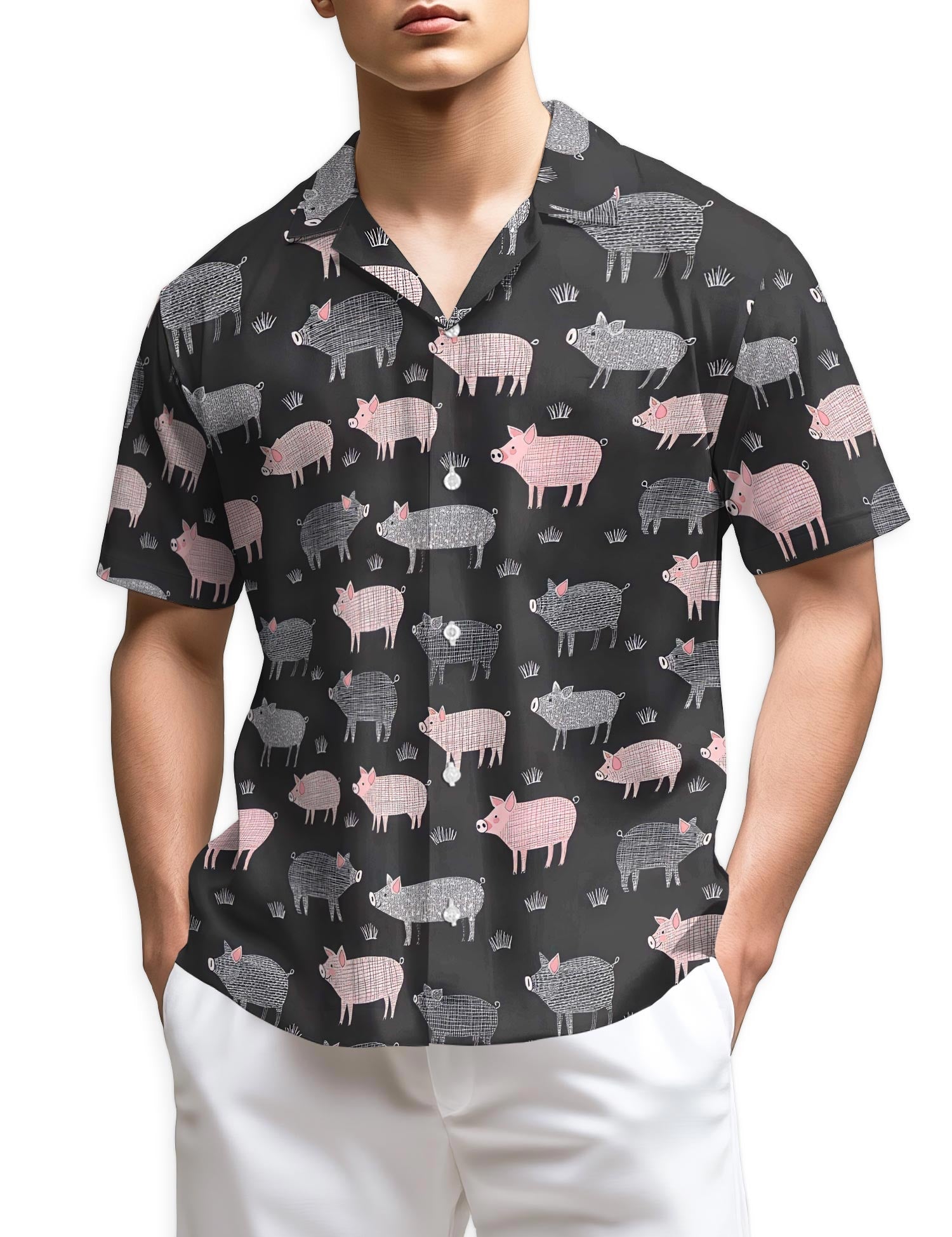 Azhawaiian Pig Pattern Hawaiian Shirt for Men