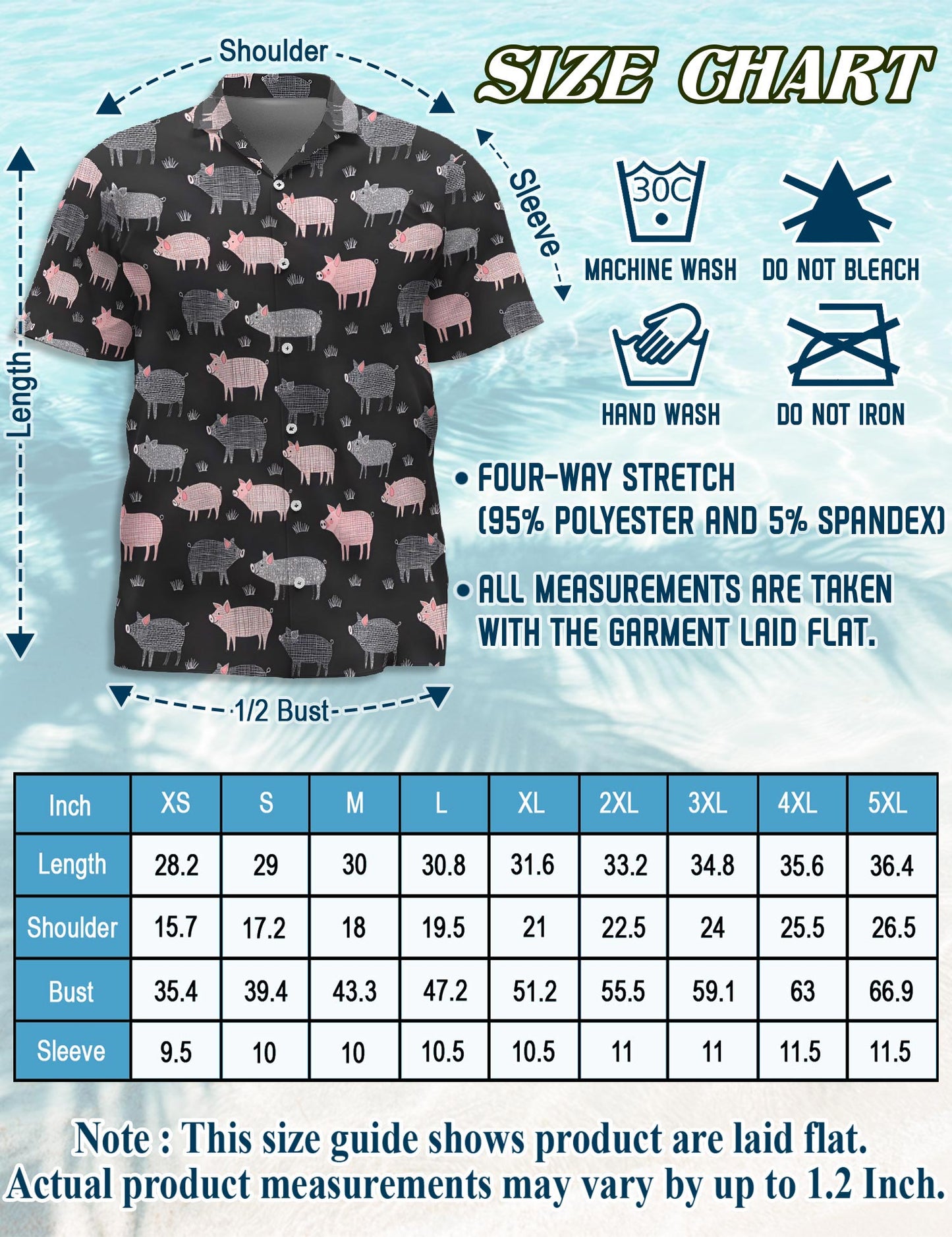Pig Pattern Hawaiian Shirt for Men, Button Down Aloha Shirt - Azhawaiian