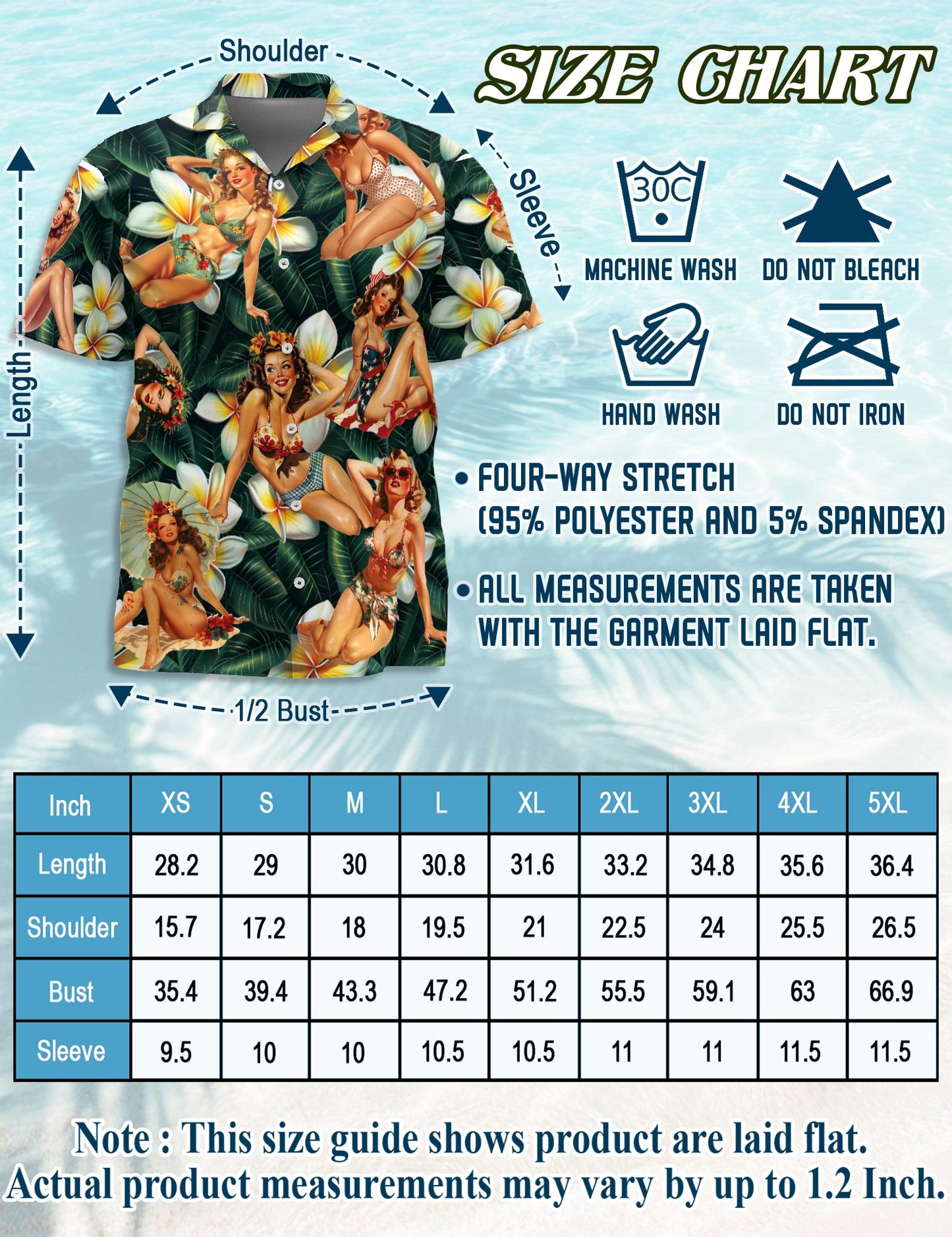 Pin Up Girl Dark Green Hawaiian Shirt for Men, Button Down Aloha Shirt - Azhawaiian