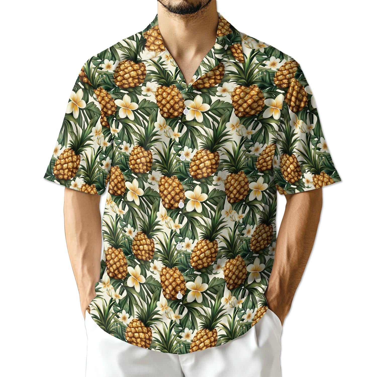 Azhawaiian Pineapple Gold Hawaiian Shirt for Men