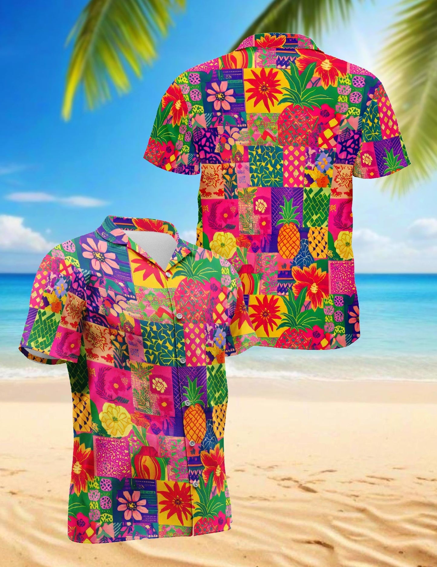 Pineapple Hawaiian Shirt for Men, Button Down Aloha Shirt - Azhawaiian