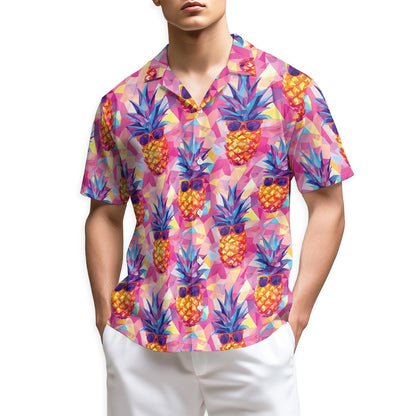 Azhawaiian Pineapple Wear Sunglasses Hawaiian Shirt for Men