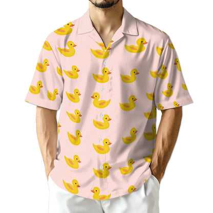 Azhawaiian Pink Duck Hawaiian Shirt for Men