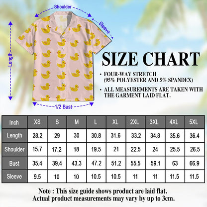 Pink Duck Hawaiian Shirt for Men, Button Down Aloha Shirt - Azhawaiian