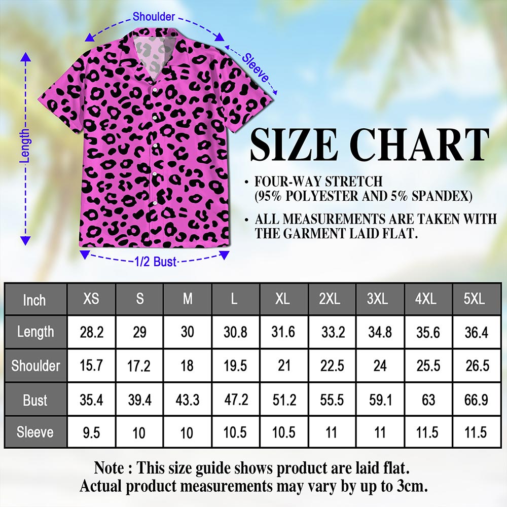 Pink Leopard Hawaiian Shirt for Men, Button Down Aloha Shirt - Azhawaiian