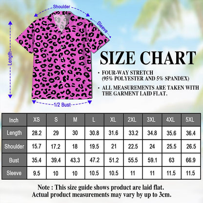Pink Leopard Hawaiian Shirt for Men, Button Down Aloha Shirt - Azhawaiian
