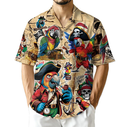 Azhawaiian Pirate Parrot Hawaiian Shirt for Men