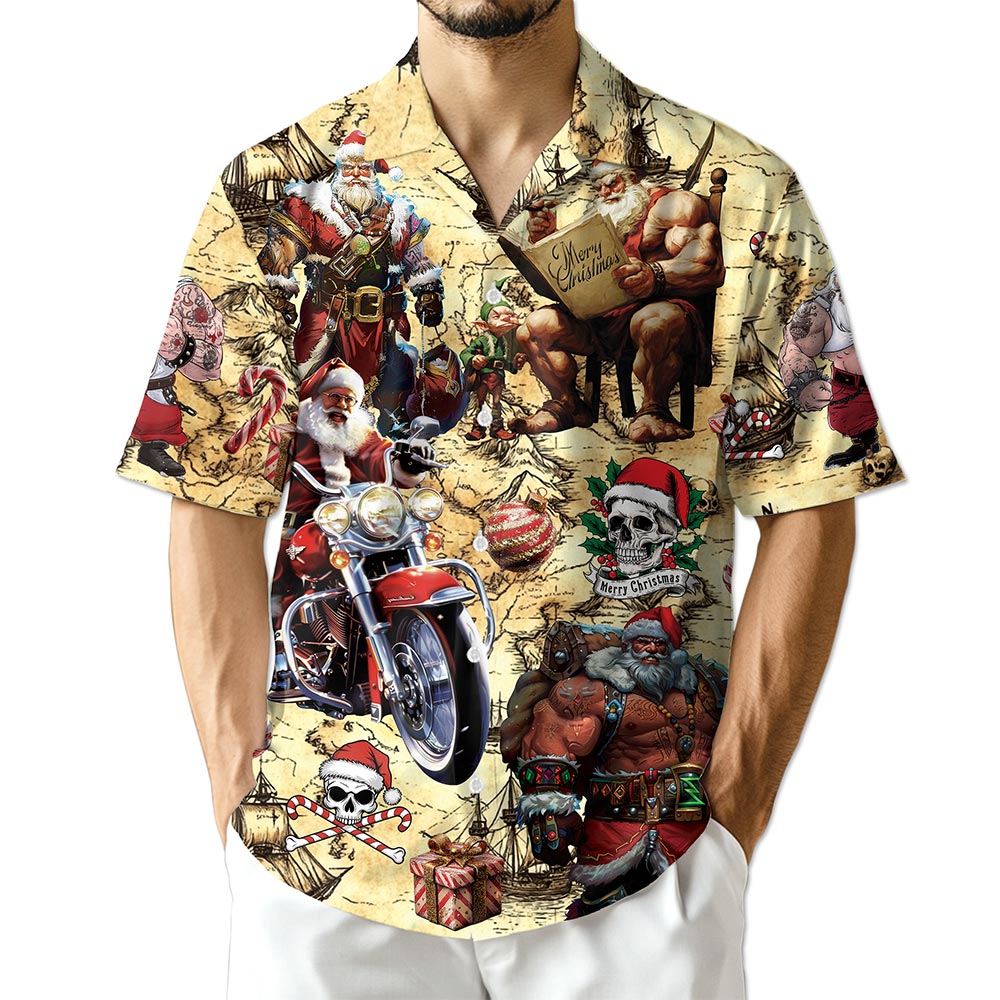 Azhawaiian Pirate Santa Claus Hawaiian Shirt for Men