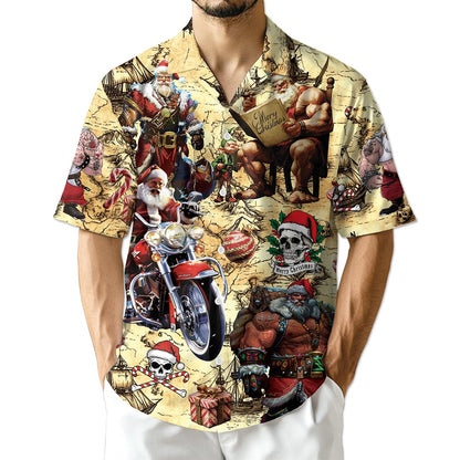 Azhawaiian Pirate Santa Claus Hawaiian Shirt for Men
