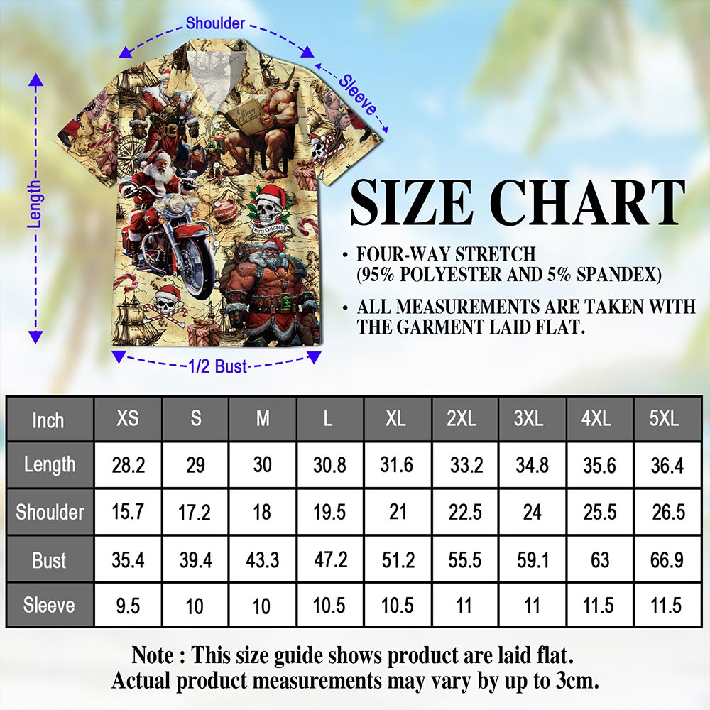 Pirate Santa Claus Hawaiian Shirt for Men, Button Down Aloha Shirt - Azhawaiian