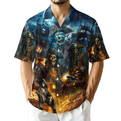 Azhawaiian Pirate Skull Hawaiian Shirt for Men