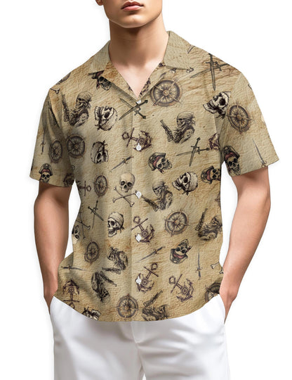 Azhawaiian Pirate Skull Hawaiian Shirt for Men