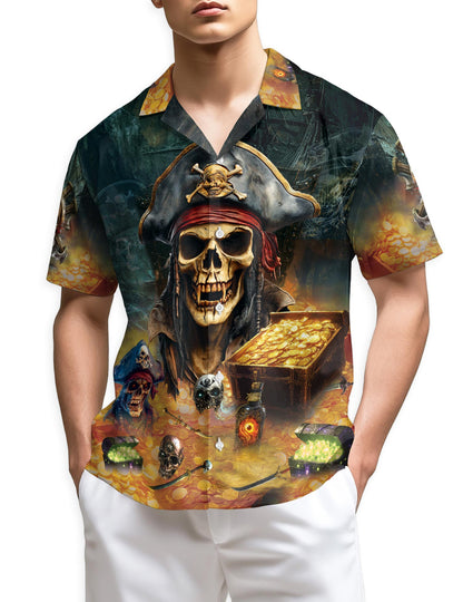Azhawaiian Pirate Skull Hawaiian Shirt for Men