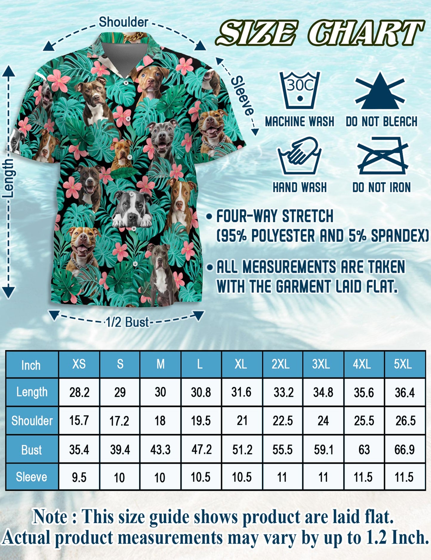 Pitbull Hibiscus Hawaiian Shirt for Men, Button Down Aloha Shirt - Azhawaiian