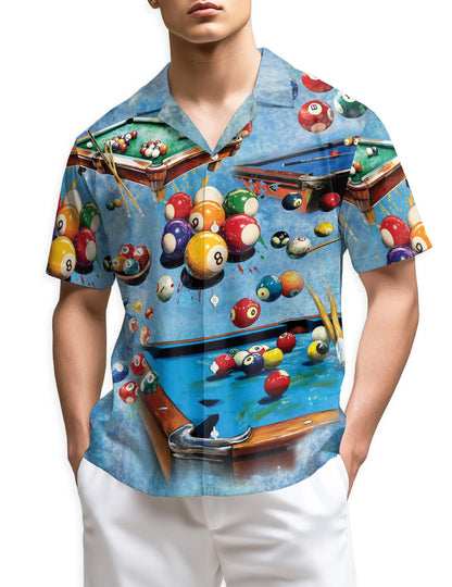 Azhawaiian Playing Pool with Billiards Hawaiian Shirt for Men
