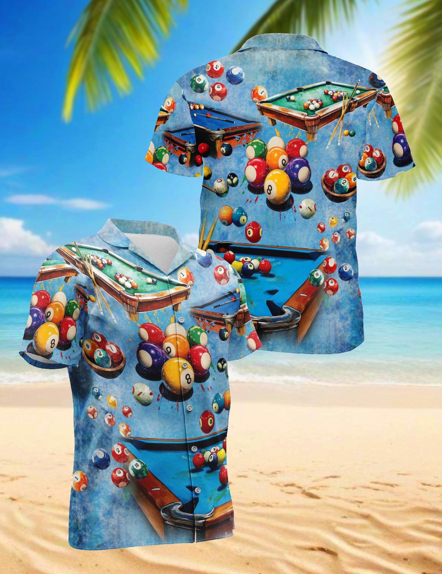 Playing Pool with Billiards Hawaiian Shirt for Men, Button Down Aloha Shirt - Azhawaiian