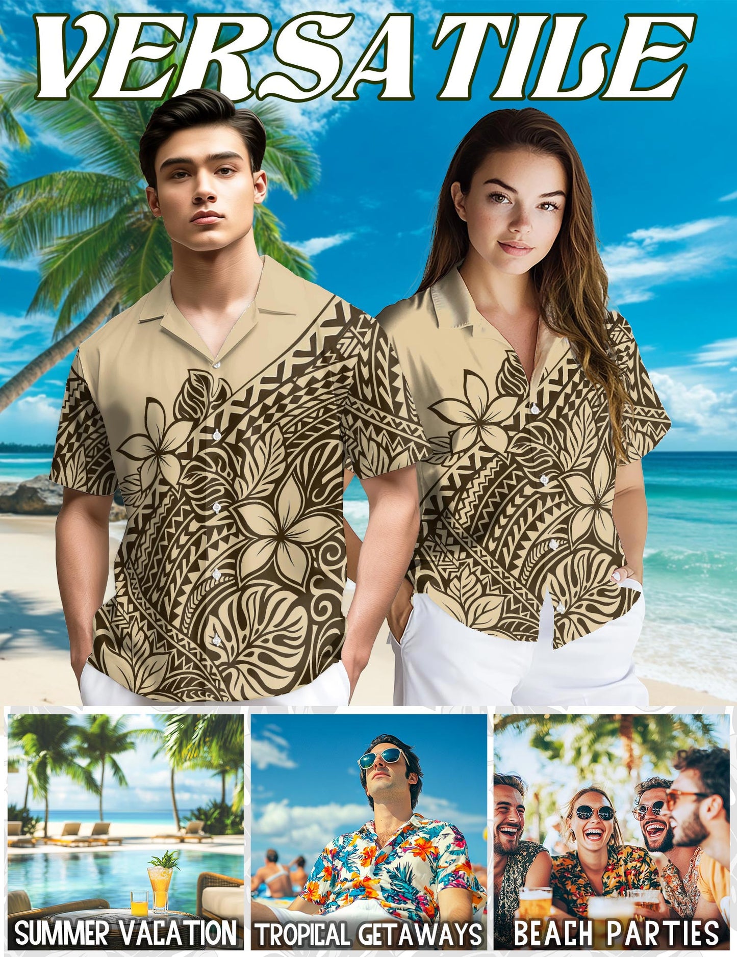 Plumeria Frangipani Hawaiian Shirt for Men, Button Down Aloha Shirt - Azhawaiian